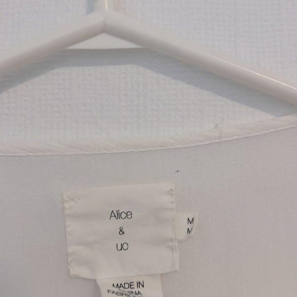 Alice + Olivia x UO sheer white blouse - Picture 3 of 4